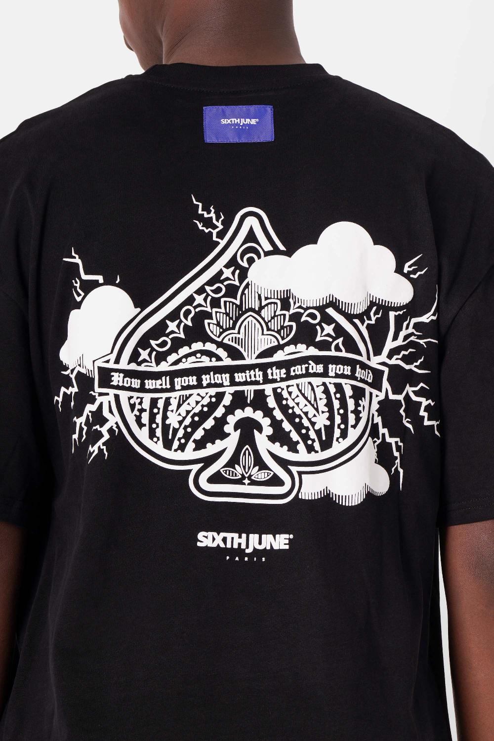 Sixth June T-shirt Imprimé As De Pique Noir