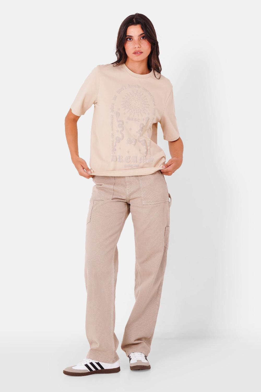 Sixth June T-shirt Imprimé Dreams Beige