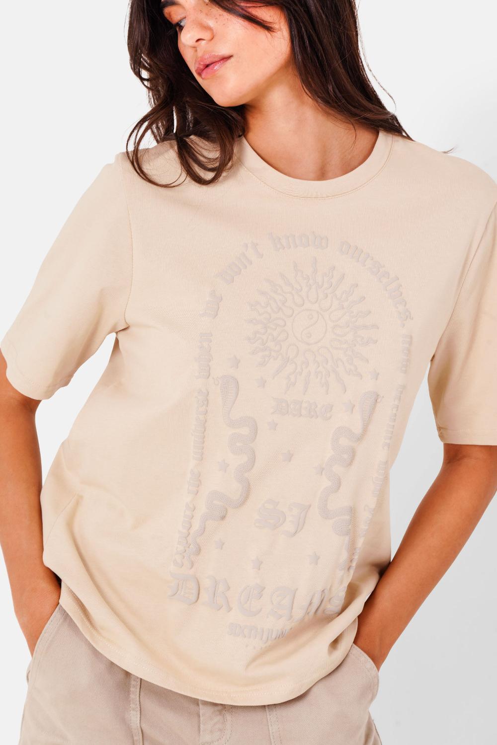 Sixth June T-shirt Imprimé Dreams Beige
