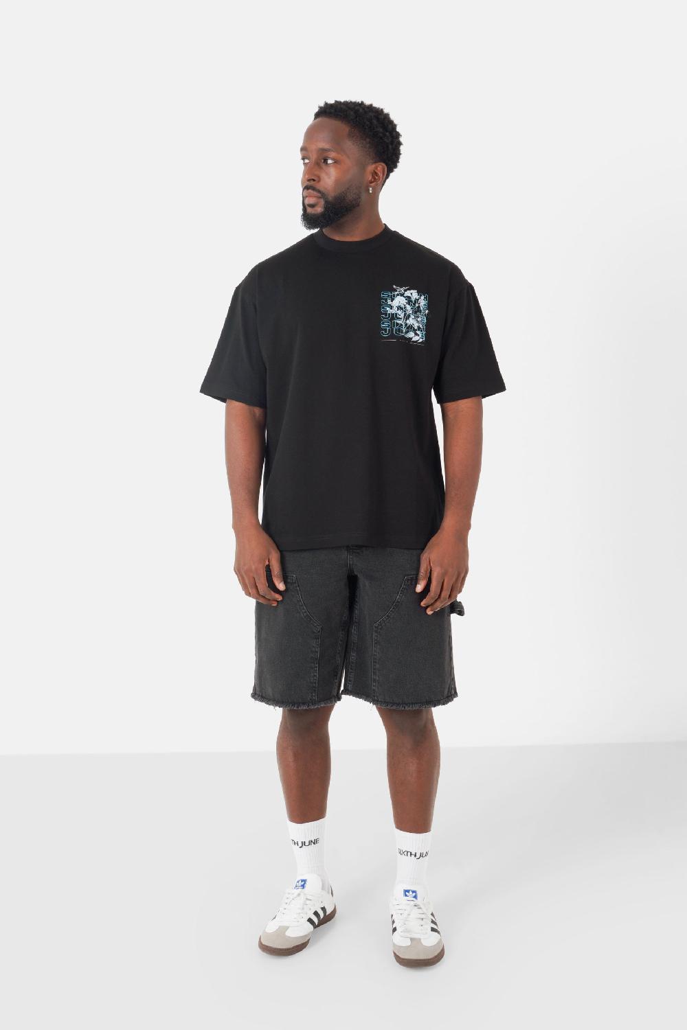 Sixth June T-shirt Imprimé Floral Noir