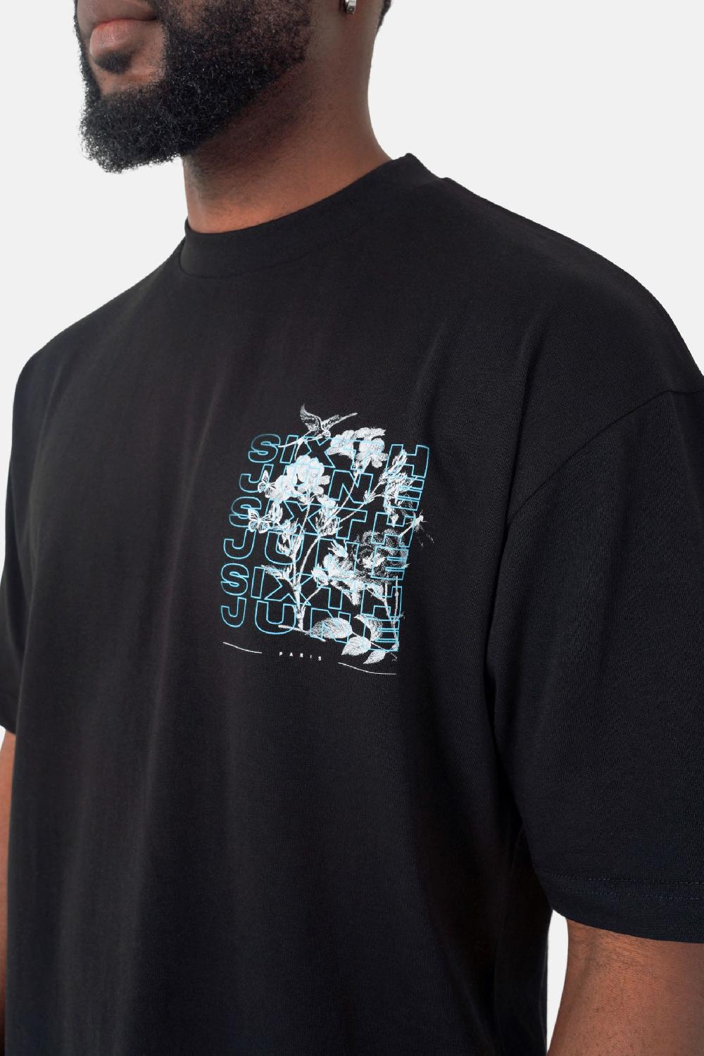 Sixth June T-shirt Imprimé Floral Noir