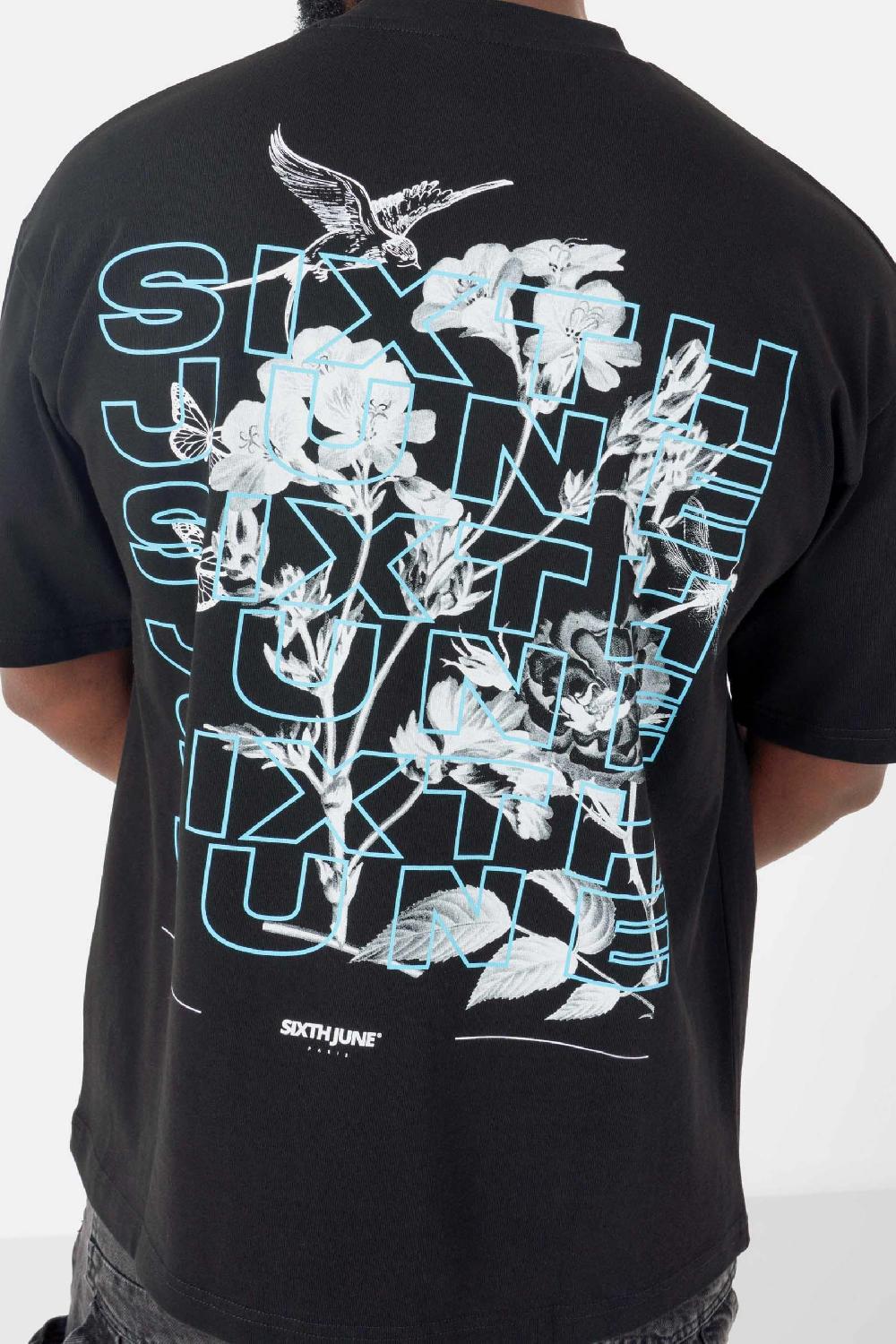 Sixth June T-shirt Imprimé Floral Noir