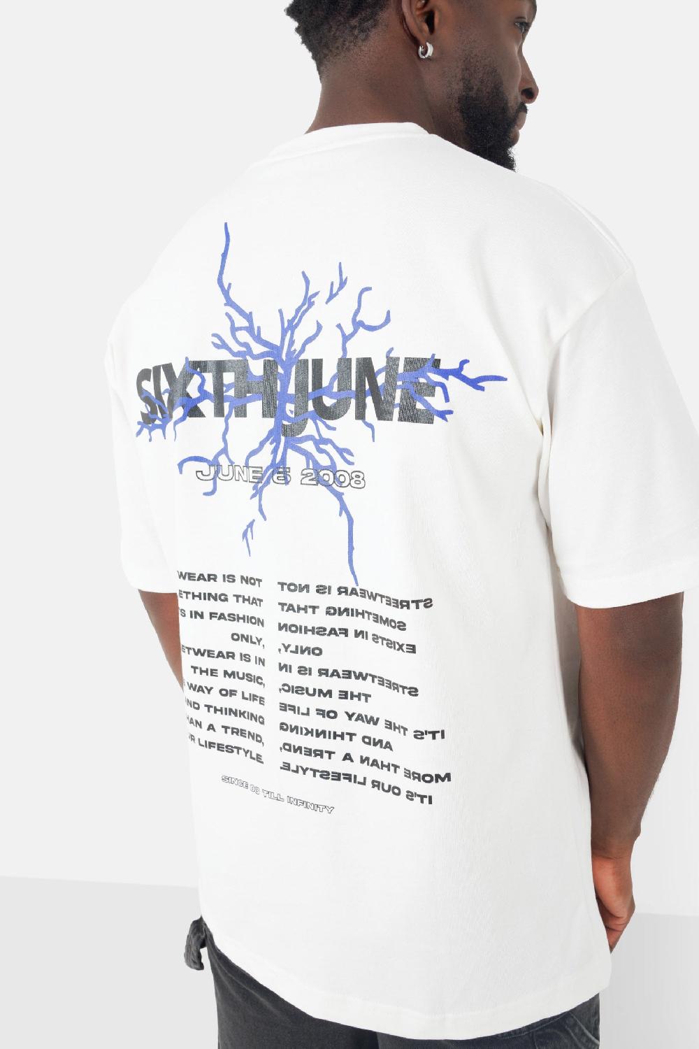 Sixth June T-shirt Imprimé Logo éclair Blanc