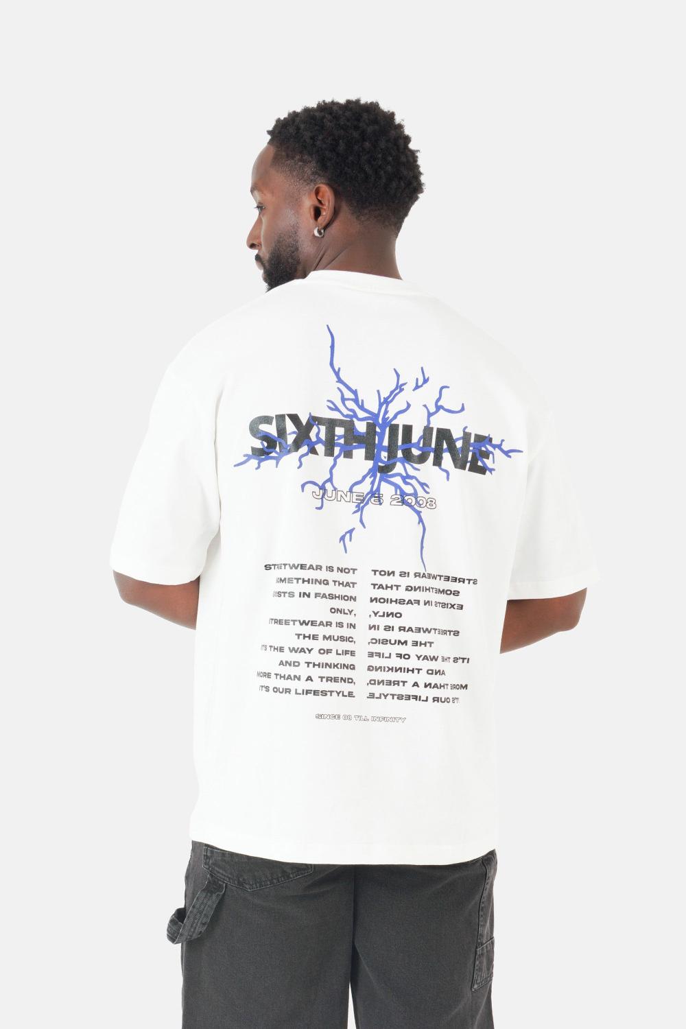 sixth june T-shirt imprimé logo éclair Blanc