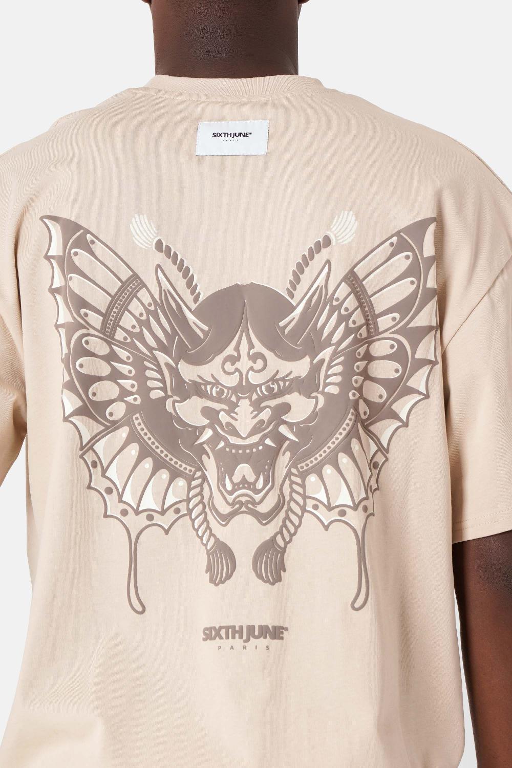Sixth June T-shirt Imprimé Samouraï Beige