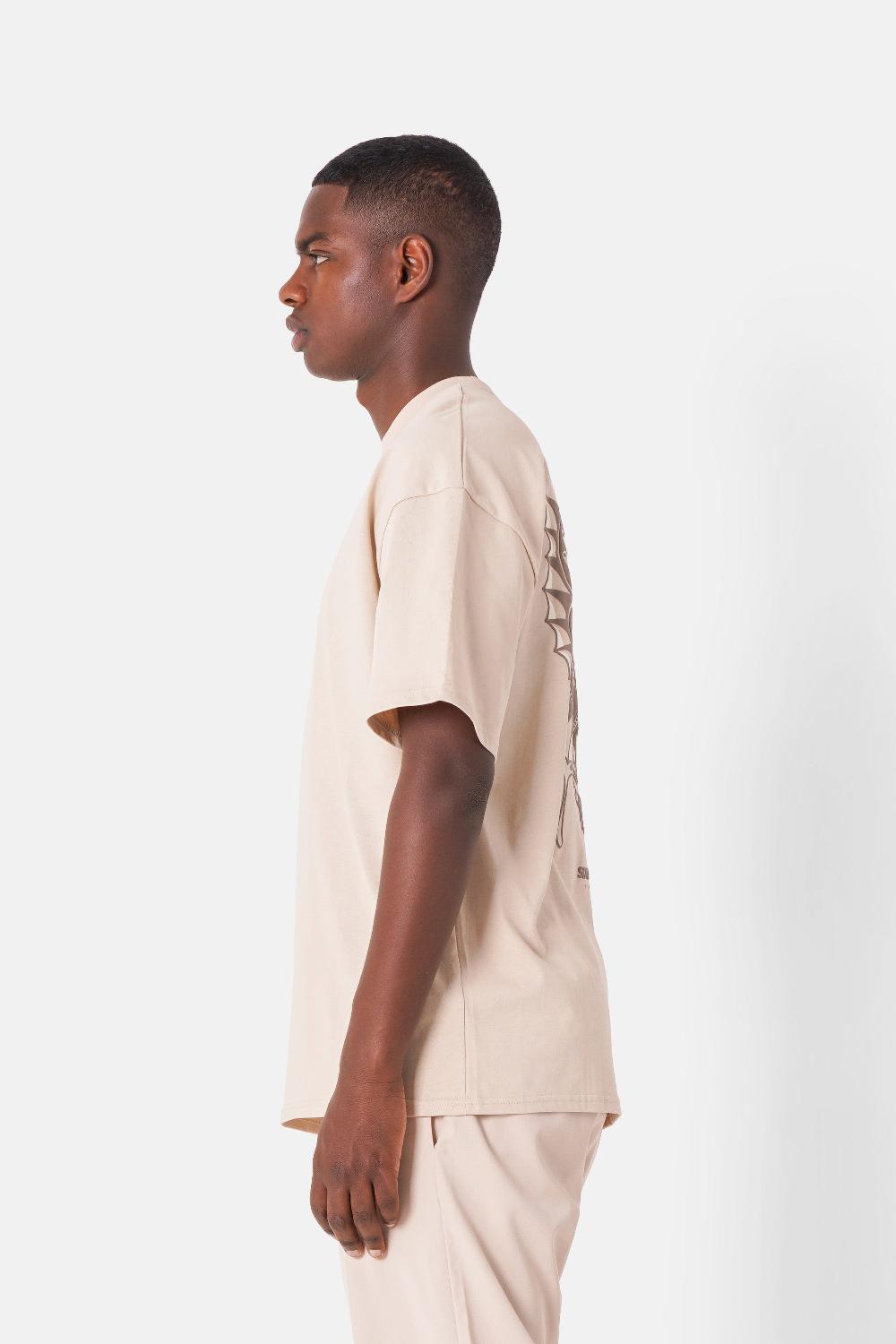 Sixth June T-shirt Imprimé Samouraï Beige