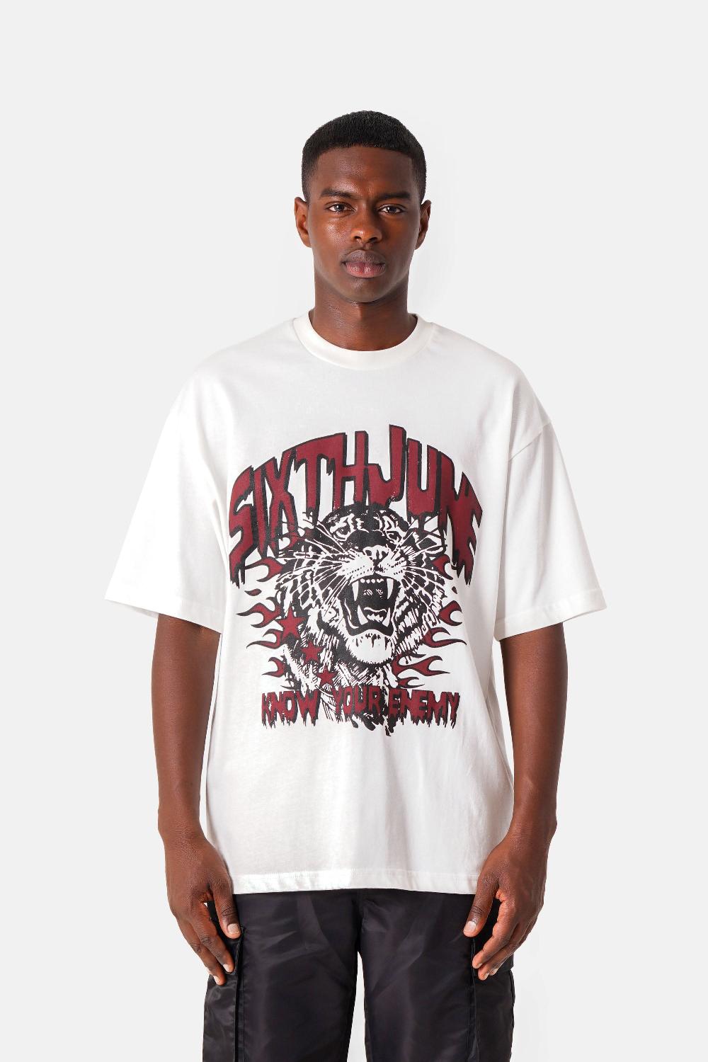 sixth june T-shirt imprimé vintage tigre Blanc