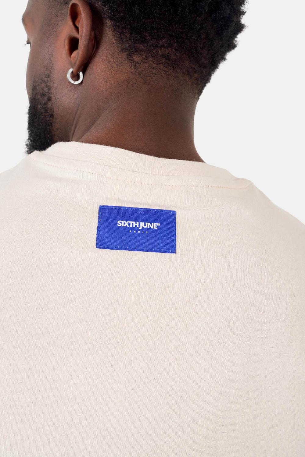 Sixth June T-shirt Logo Brodé Beige