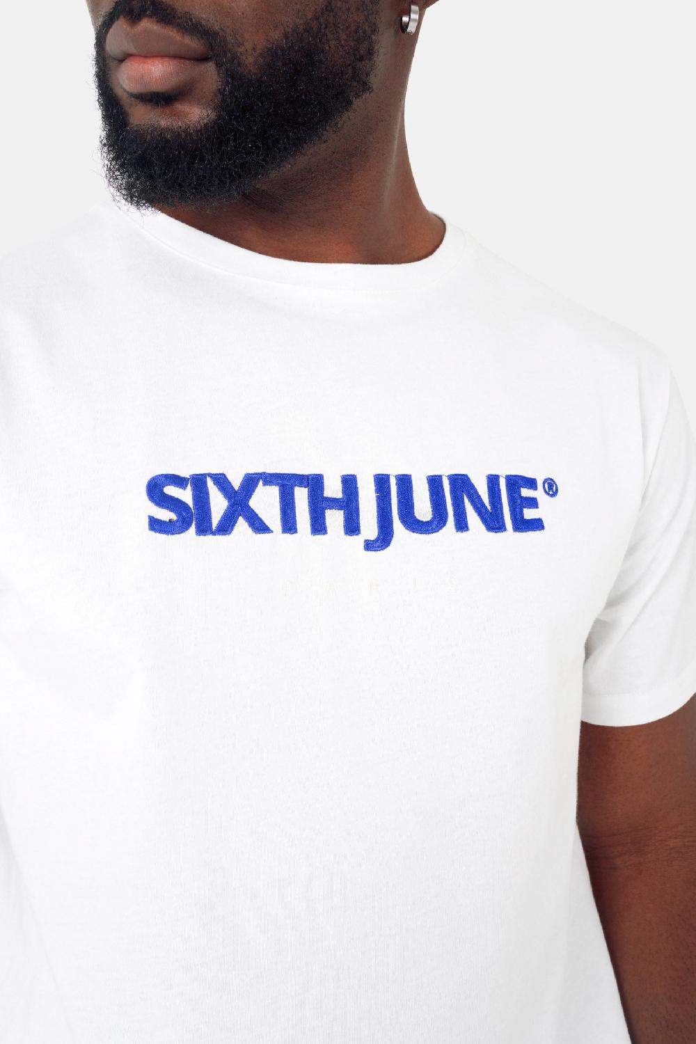 Sixth June T-shirt Logo Brodé Blanc