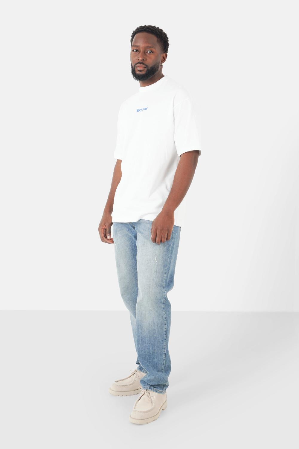 Sixth June T-shirt Logo Central Blanc