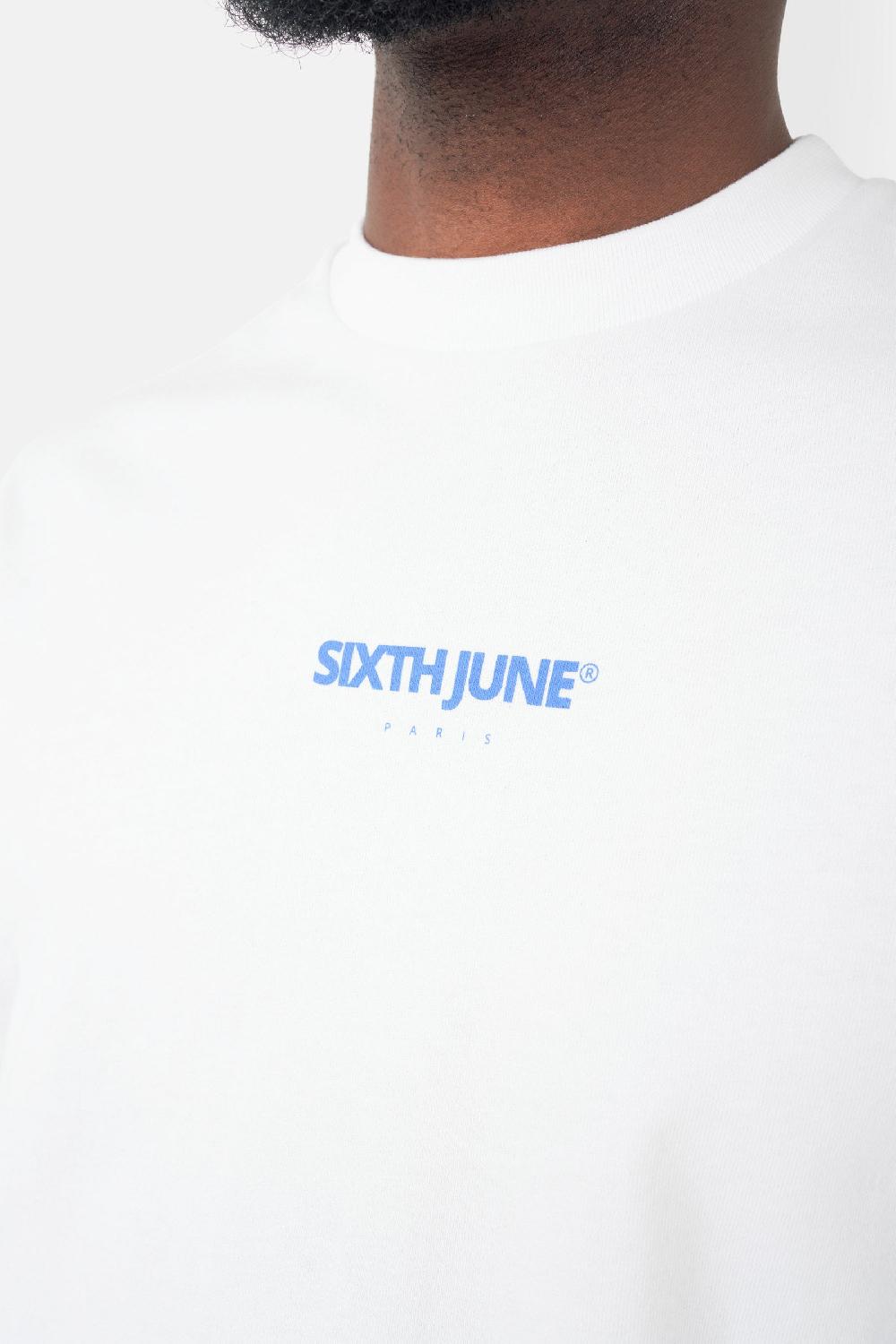 Sixth June T-shirt Logo Central Blanc
