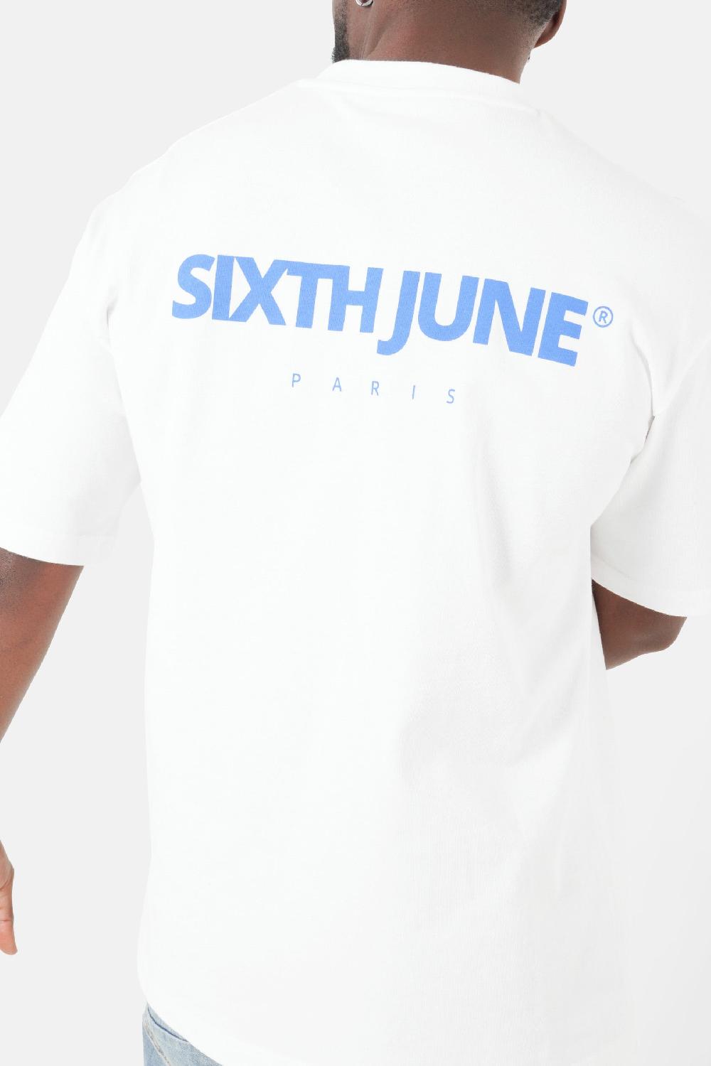 Sixth June T-shirt Logo Central Blanc
