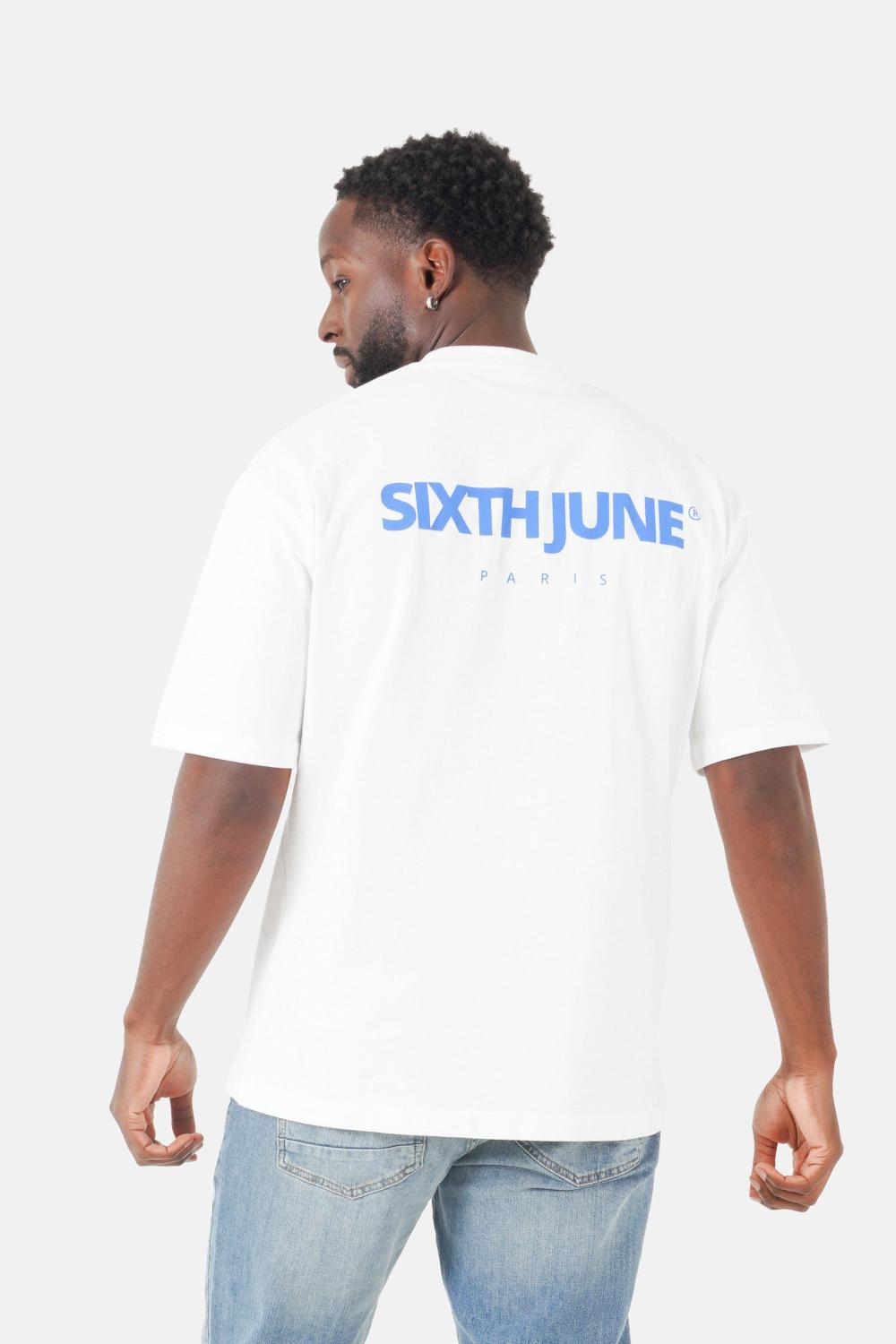sixth june T-shirt logo central Blanc