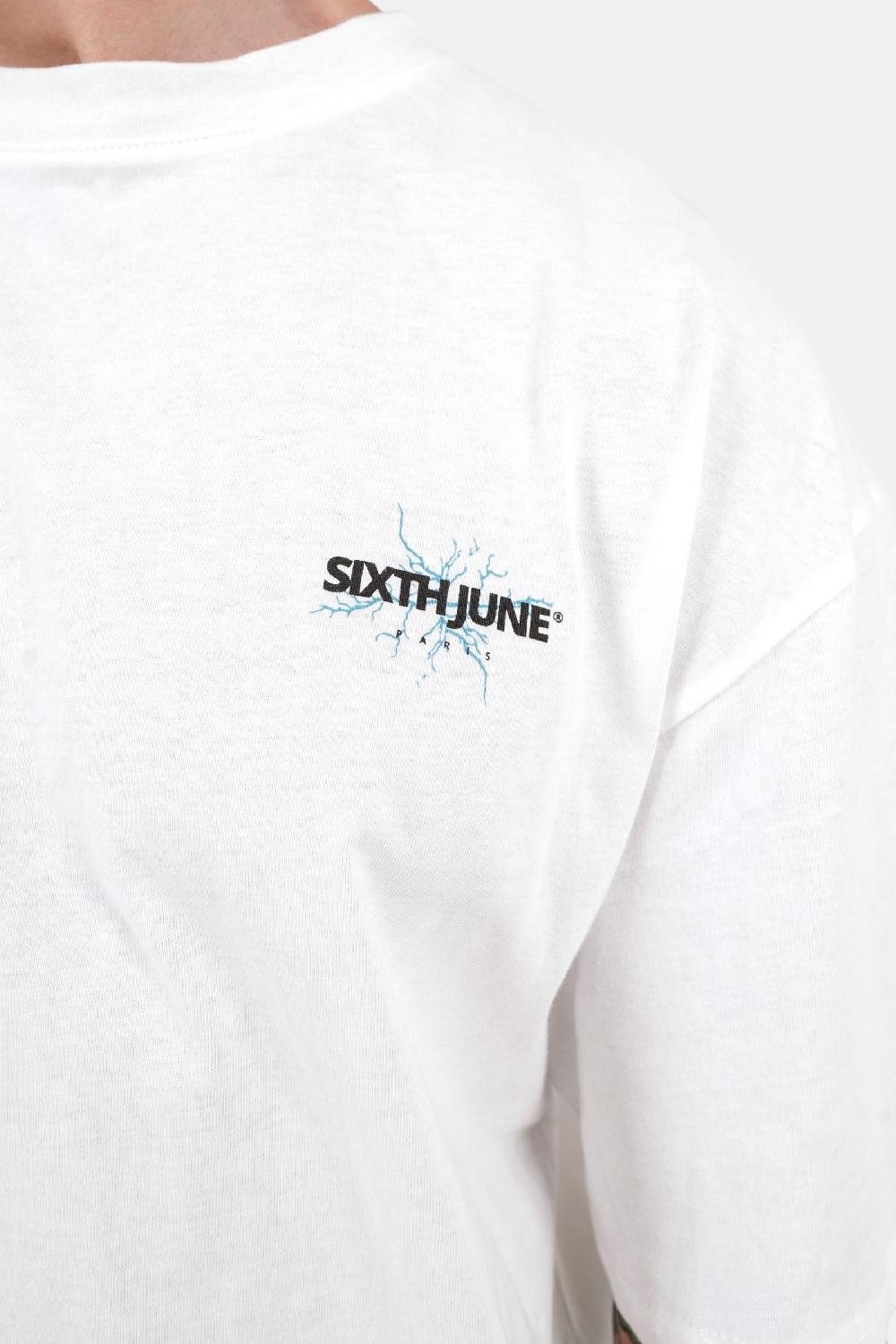Sixth June T-shirt Logo éclair Blanc