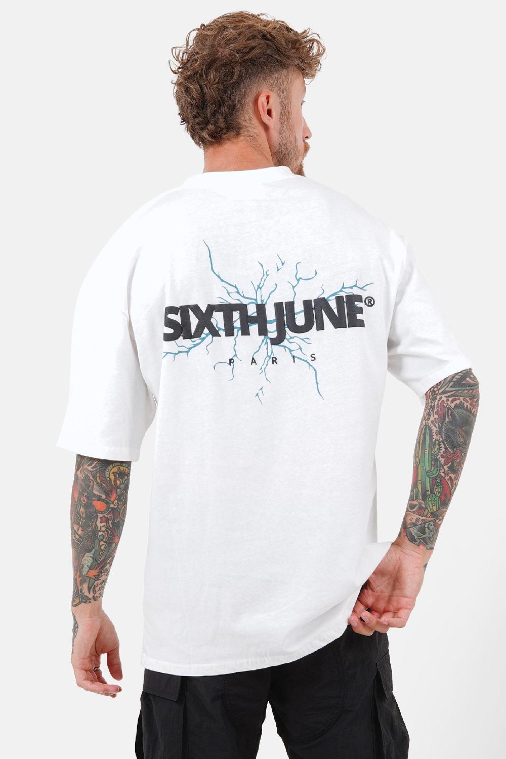 sixth june T-shirt logo éclair Blanc