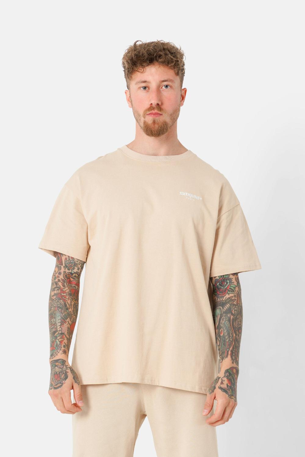 sixth june T-shirt logo essentiel Beige