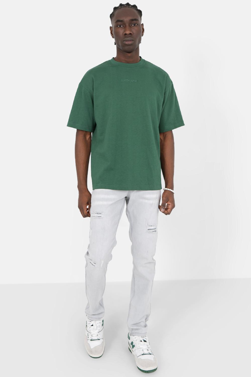 Sixth June T-shirt Logo Gomme Vert Foncé