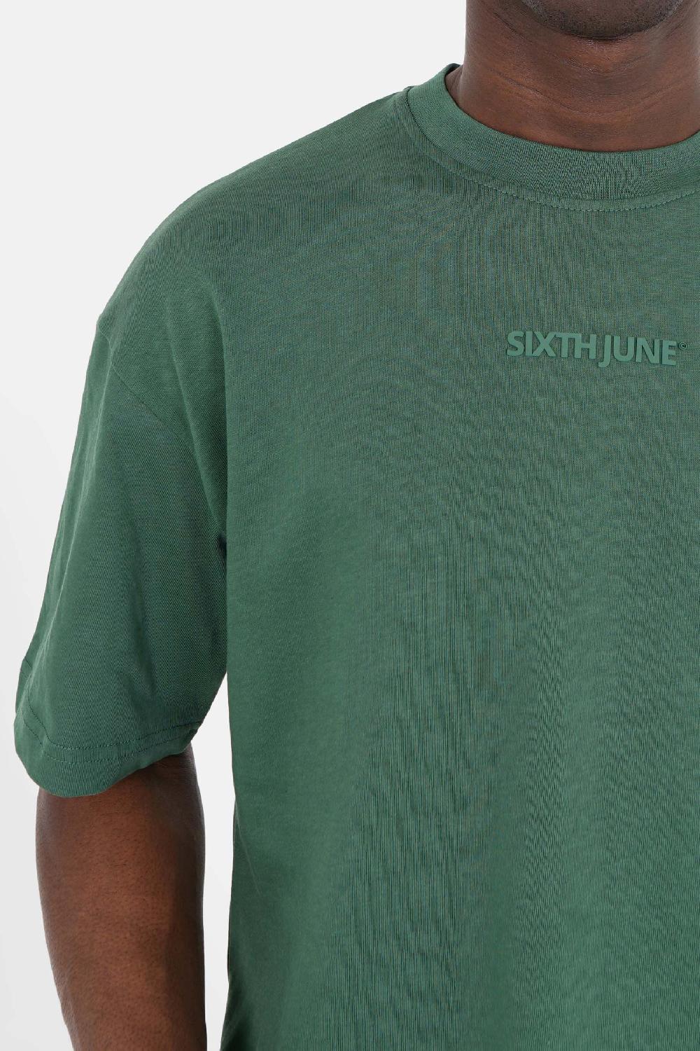 Sixth June T-shirt Logo Gomme Vert Foncé