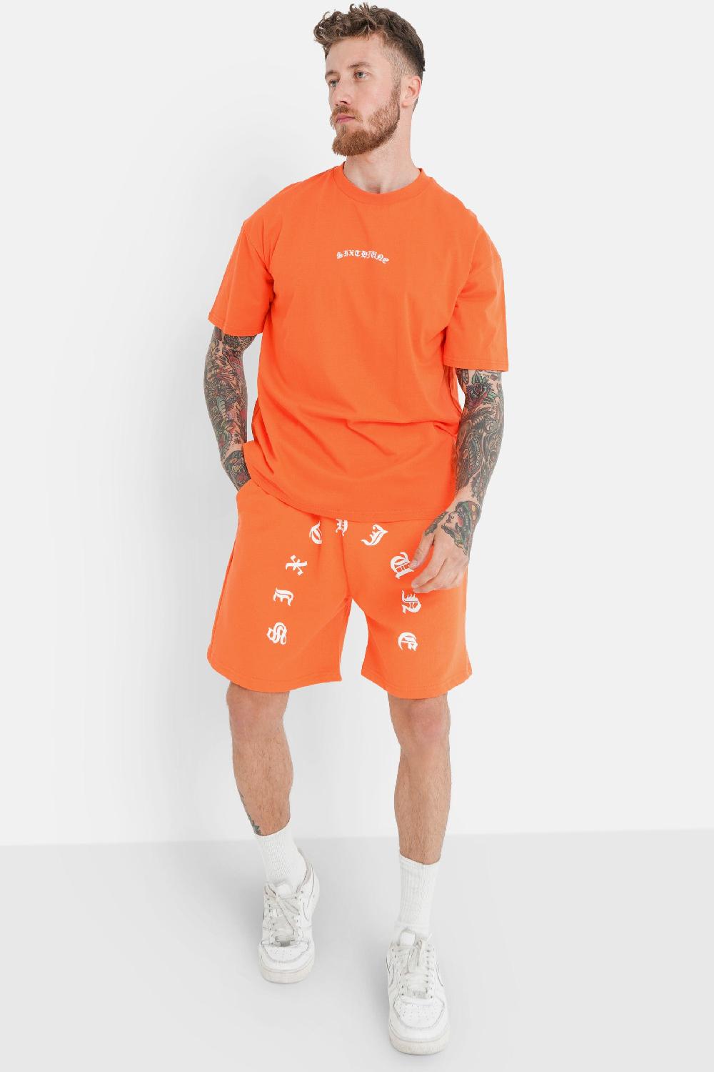 Sixth June T-shirt Logo Gothique Orange