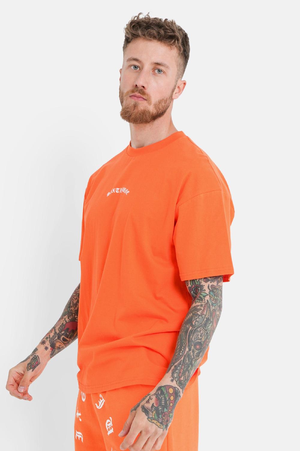 Sixth June T-shirt Logo Gothique Orange