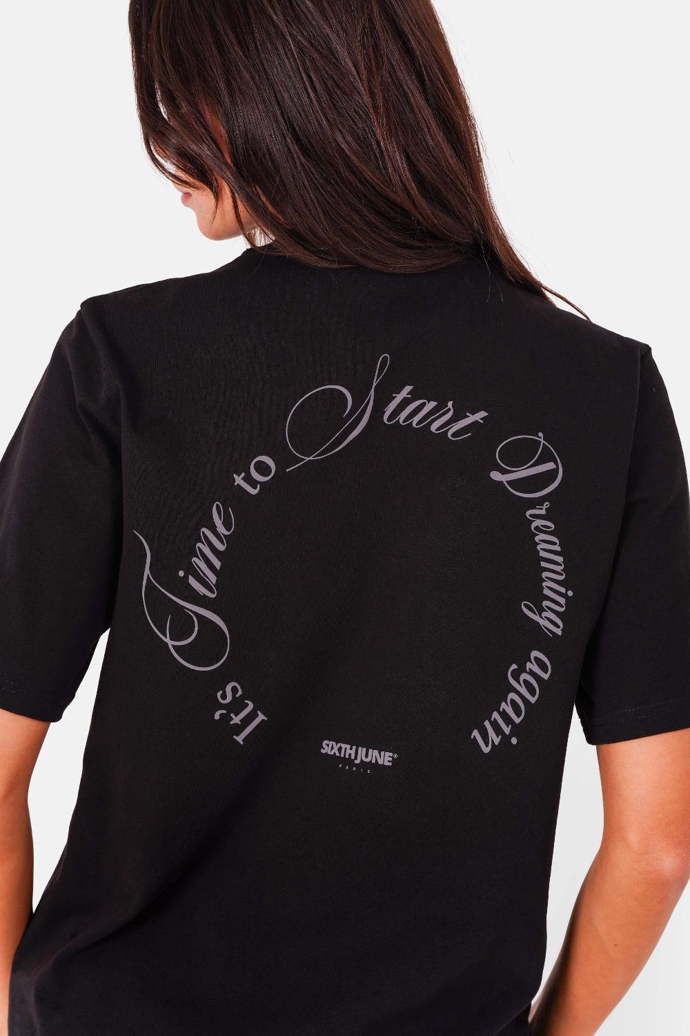Sixth June T-shirt Logo Inscription Cercle Noir