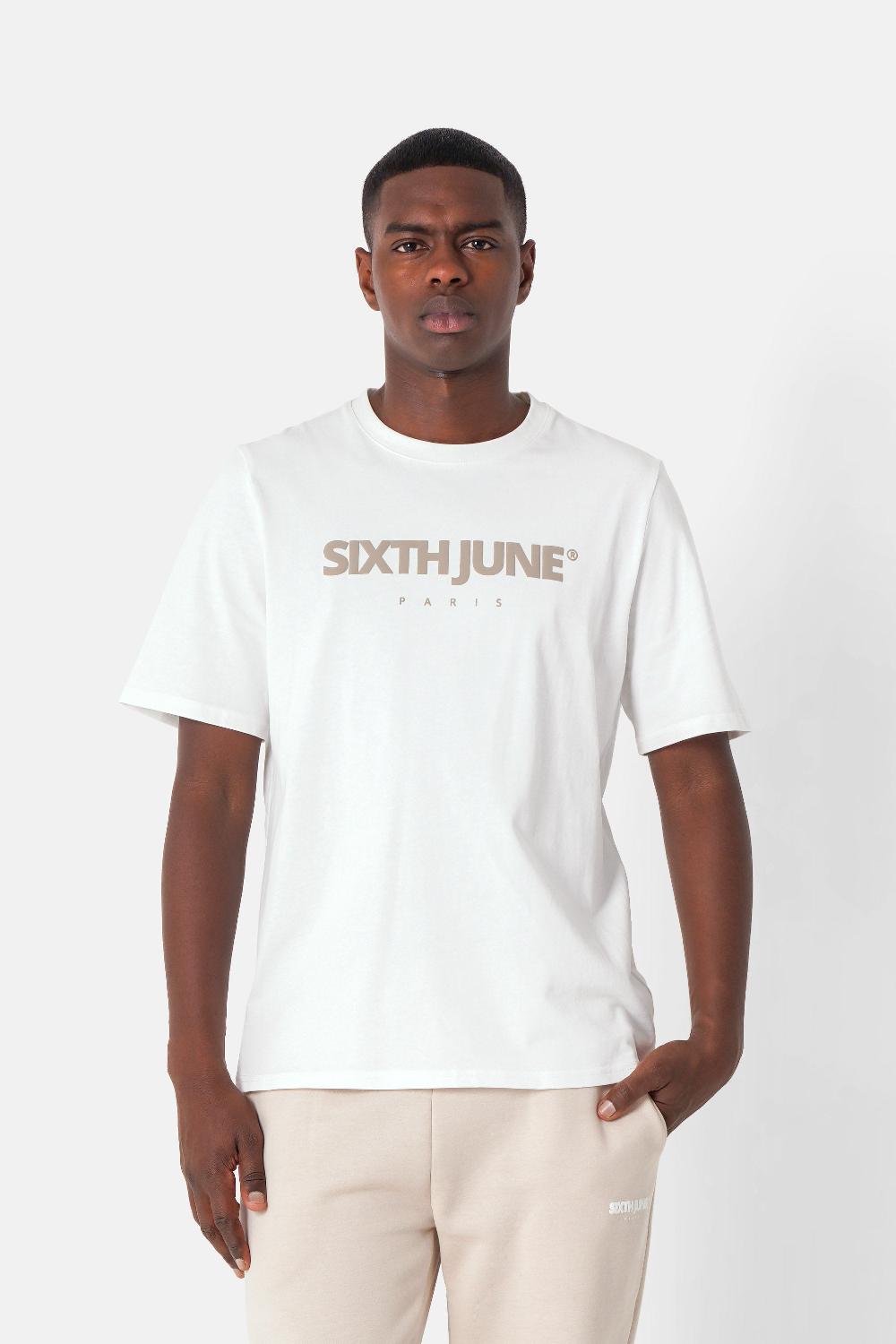 sixth june T-shirt logo puff Blanc