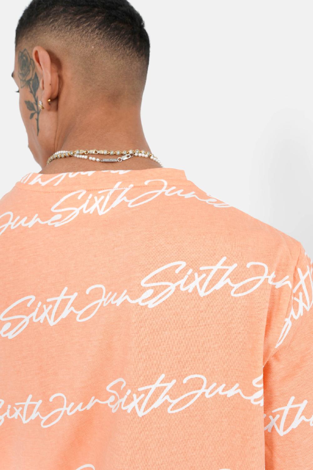 Sixth June T-shirt Logo Signature Orange