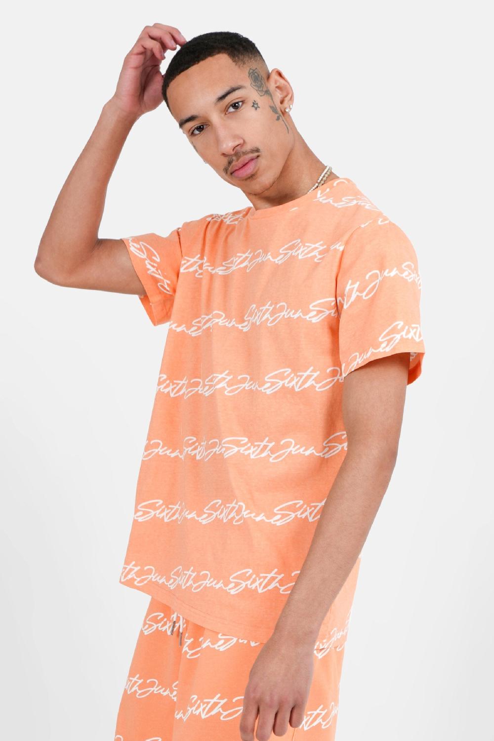 Sixth June T-shirt Logo Signature Orange