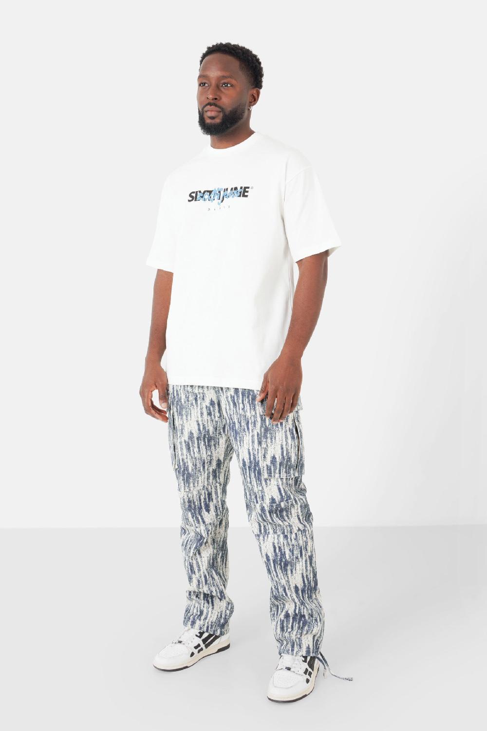 Sixth June T-shirt Logo Superposé Coloré Blanc