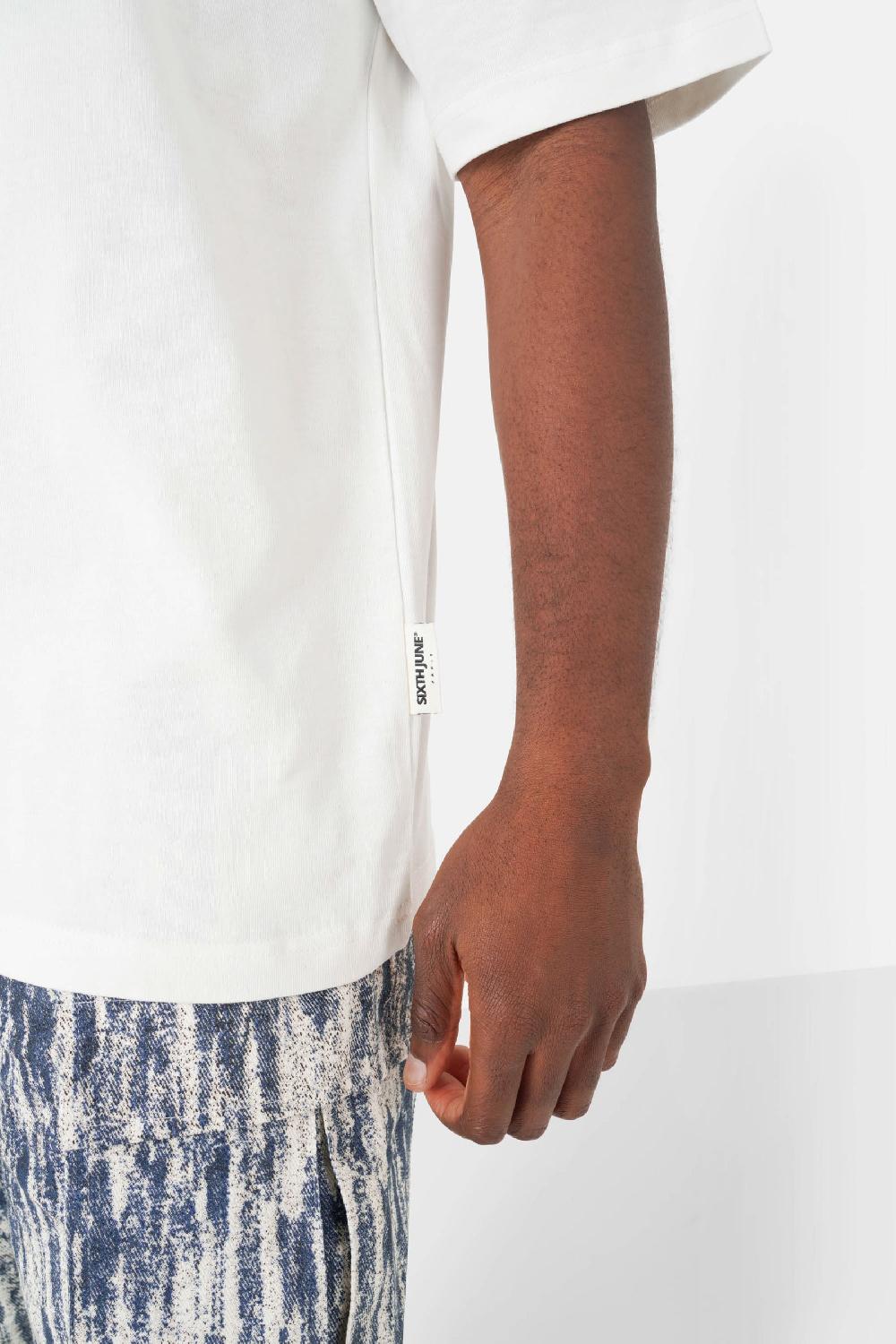 Sixth June T-shirt Logo Superposé Coloré Blanc