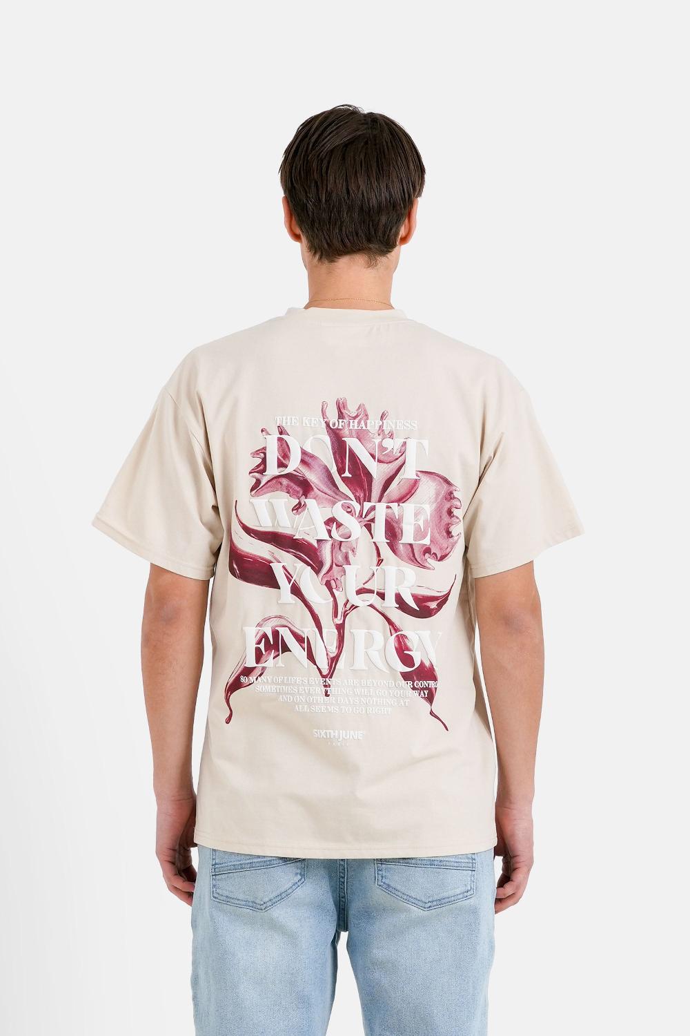 sixth june T-shirt metallic flower imprimé Beige