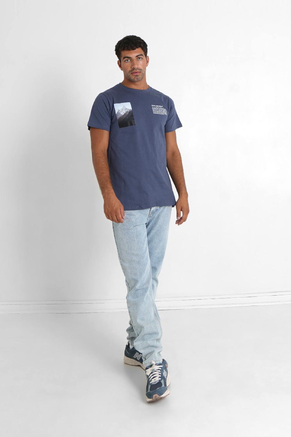 Sixth June T-shirt Moodboard Bleu Foncé
