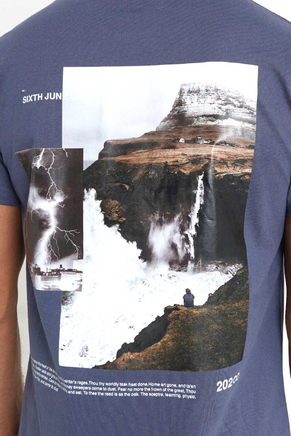 Sixth June T-shirt Moodboard Bleu Foncé