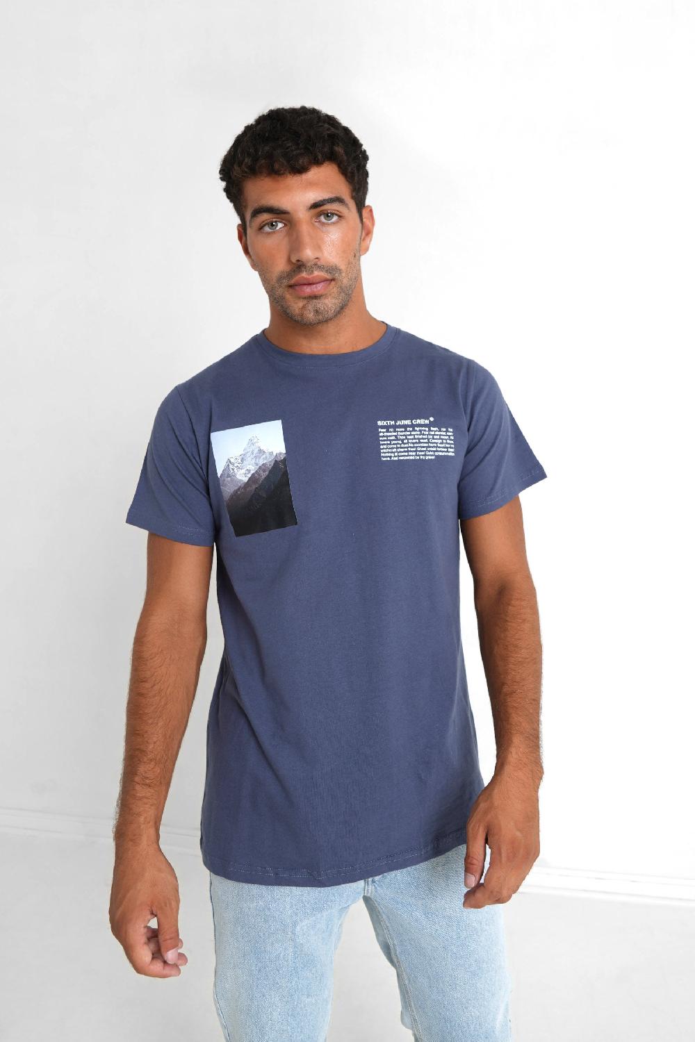Sixth June T-shirt Moodboard Bleu Foncé