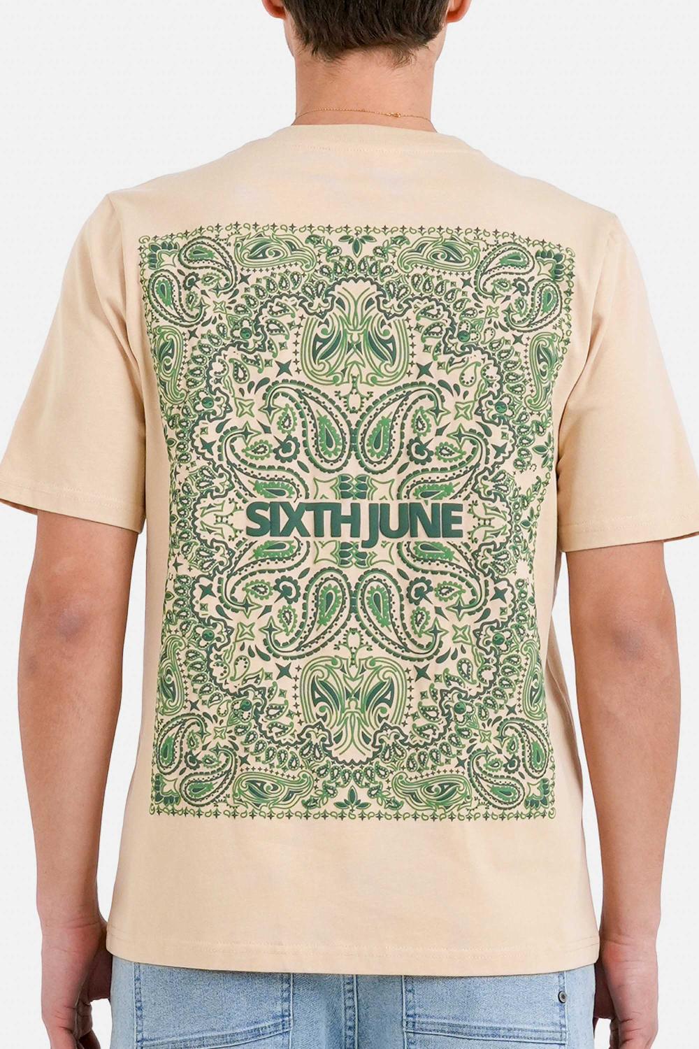 Sixth June T-shirt Motif Bandana Beige