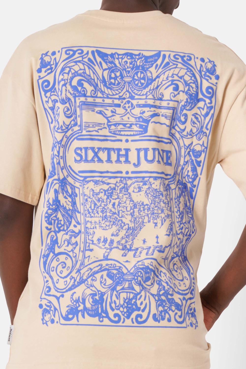 Sixth June T-shirt Motifs Azulejos Beige