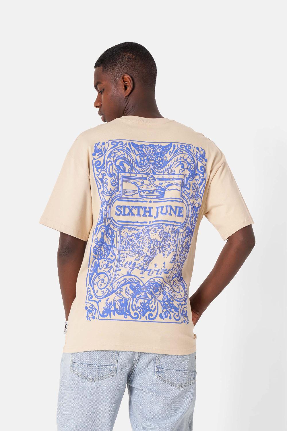 sixth june T-shirt motifs azulejos Beige