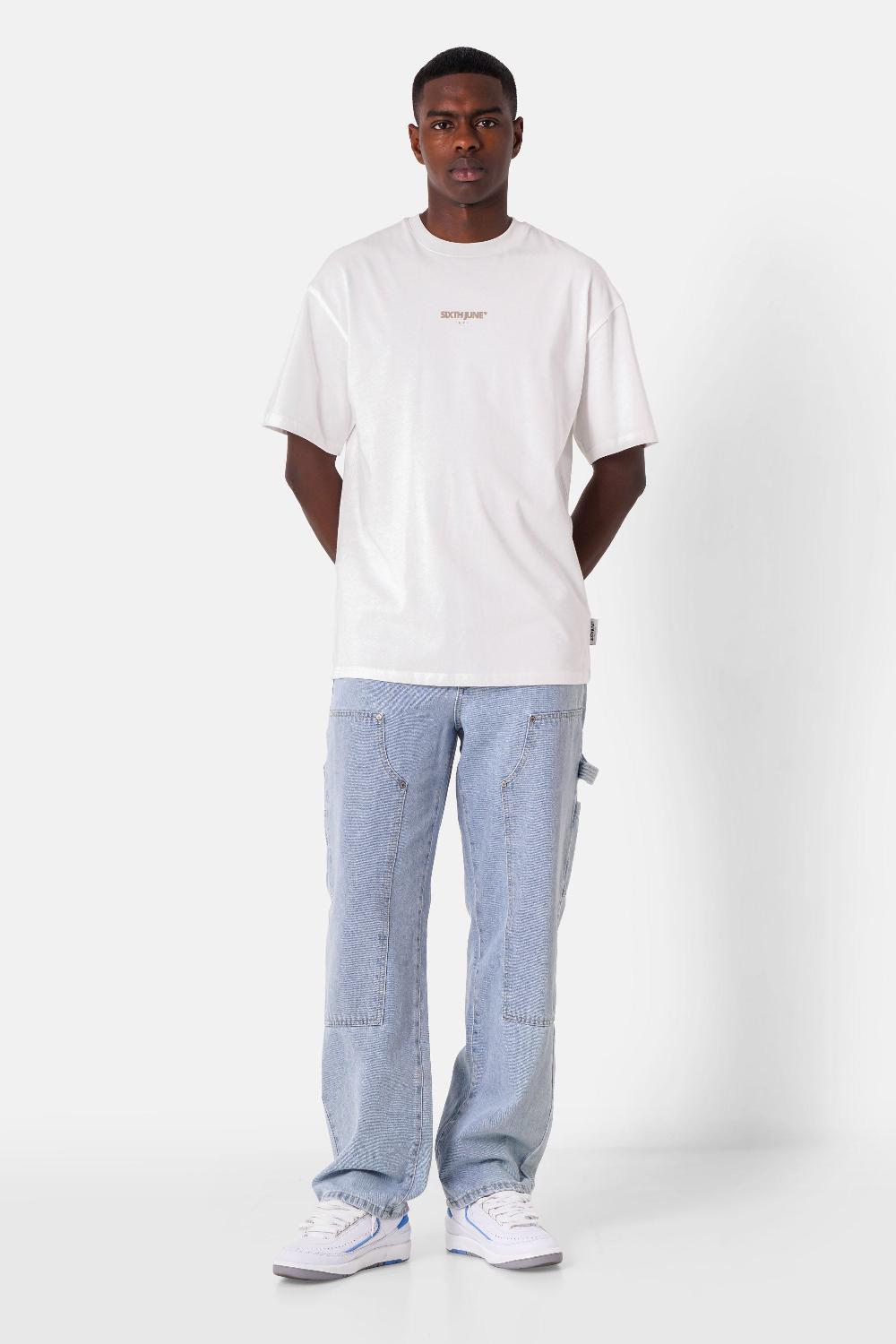 Sixth June T-shirt Motifs Azulejos Blanc