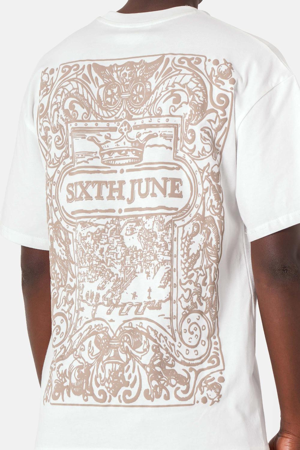 Sixth June T-shirt Motifs Azulejos Blanc