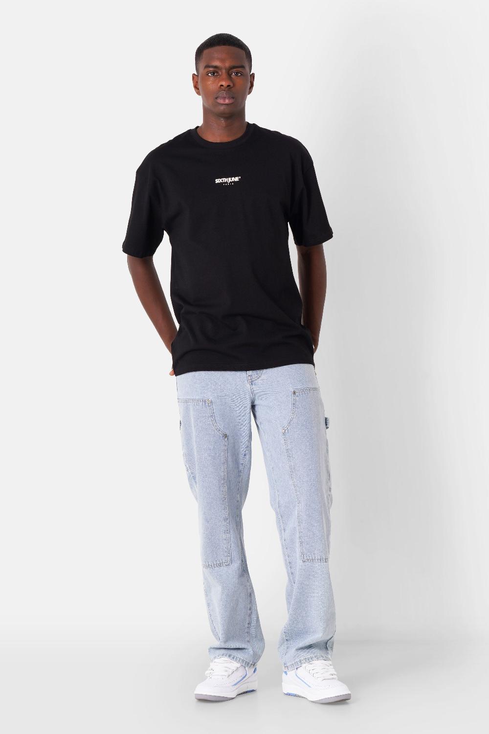 Sixth June T-shirt Motifs Azulejos Noir