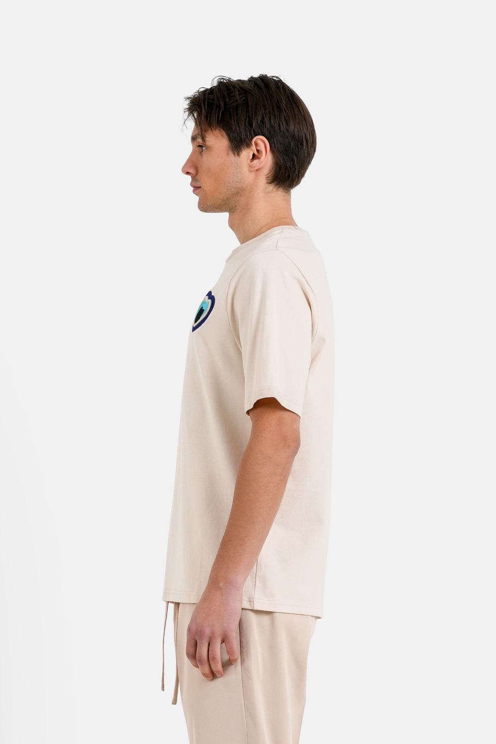 Sixth June T-shirt Patch Coeur Brodé Beige