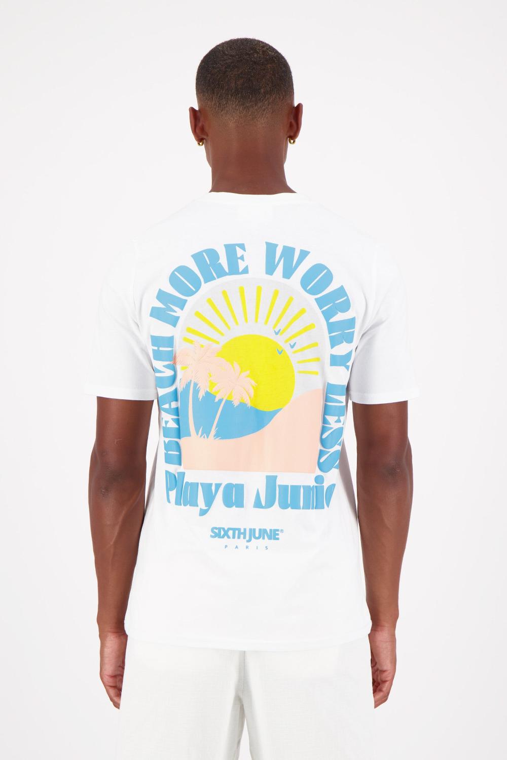 sixth june T-shirt print beach sun Blanc