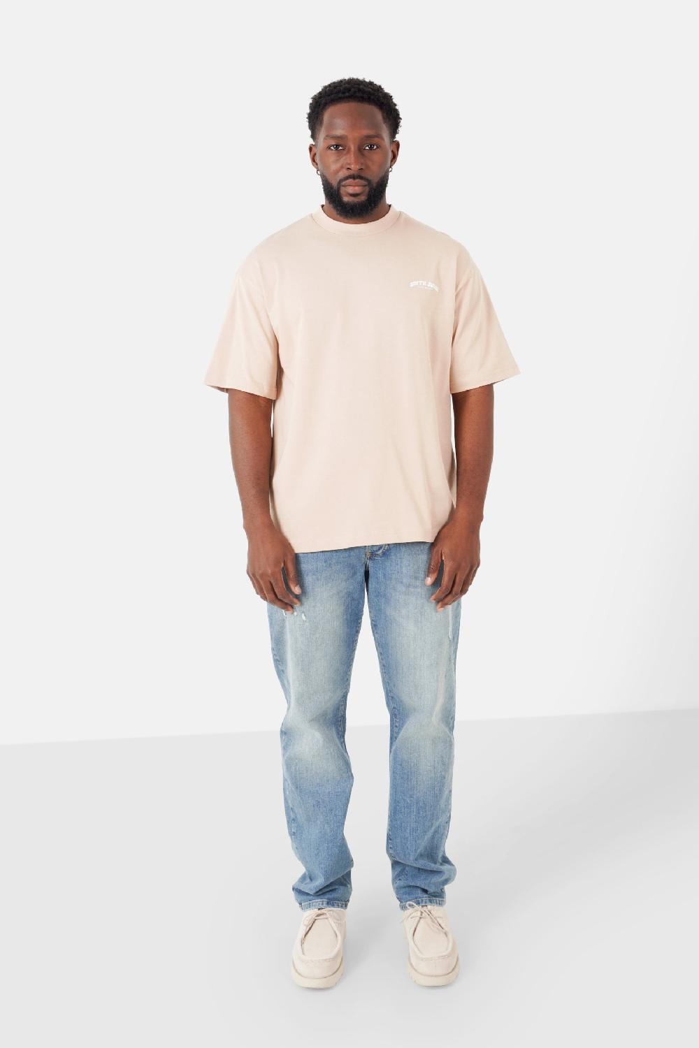 Sixth June T-shirt Print Happy Society Beige