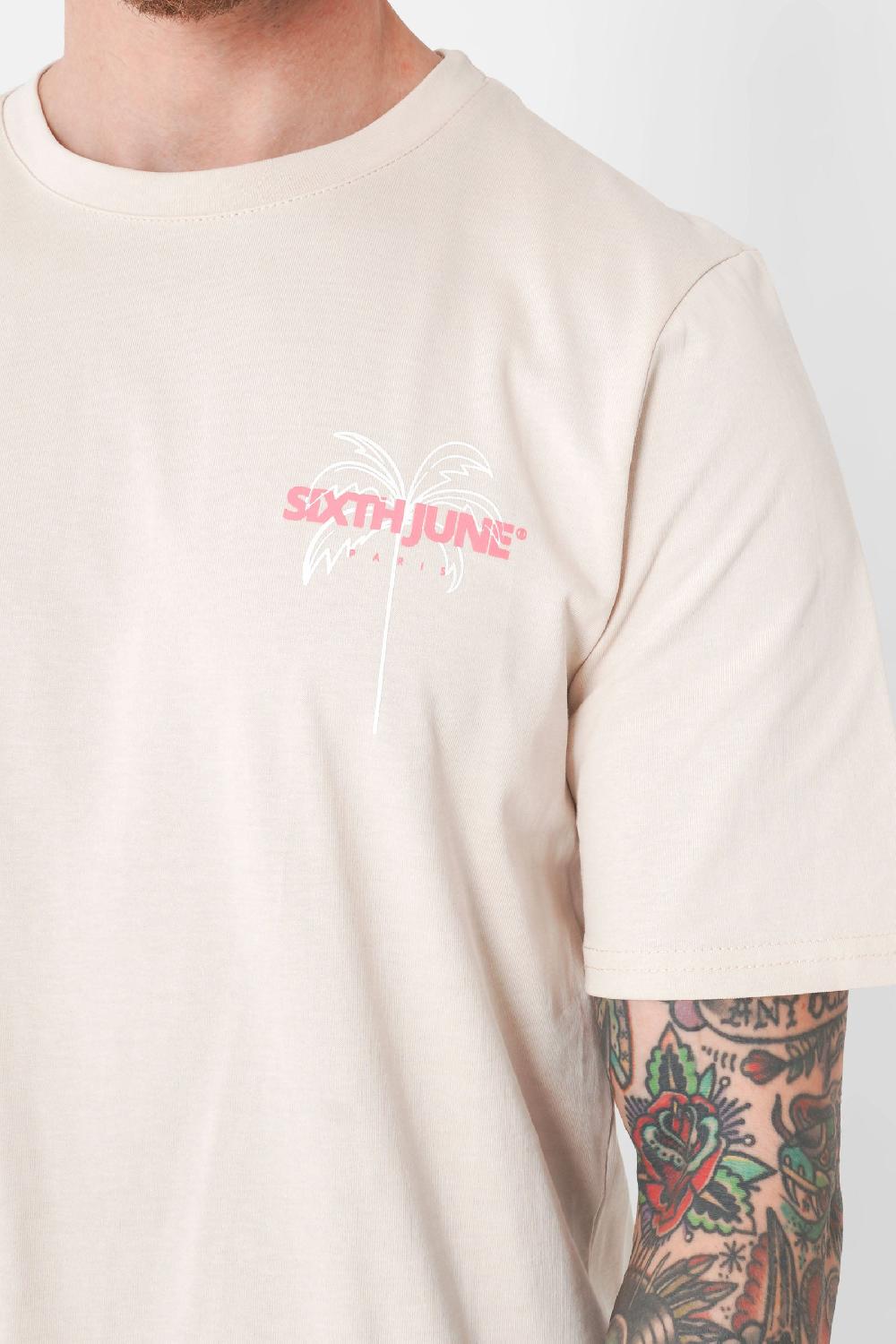 Sixth June T-shirt Print Plage Beige