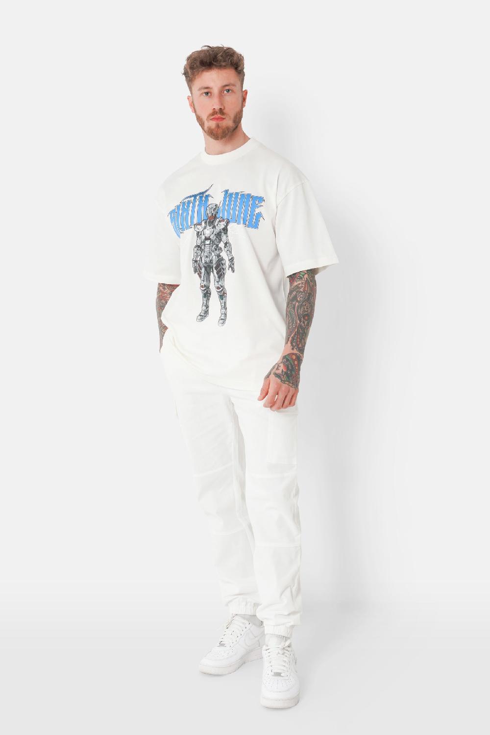 Sixth June T-shirt Print Robot Blanc