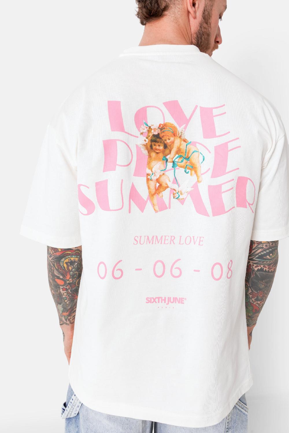 Sixth June T-shirt Print Summer Love Blanc