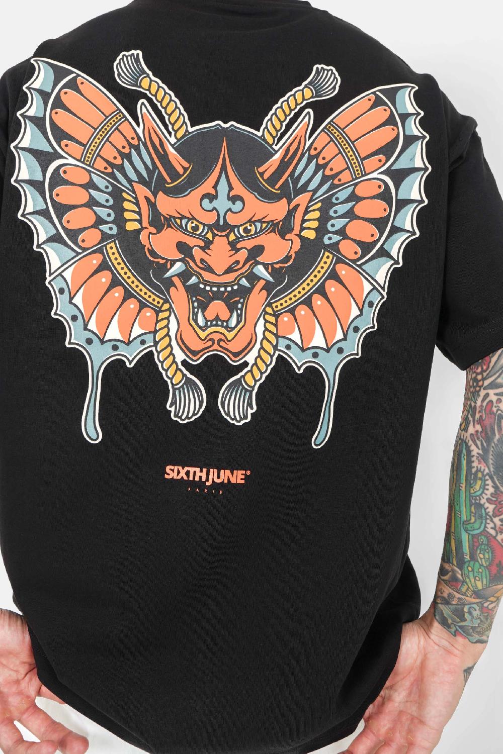 Sixth June T-shirt Samouraï Coloré Noir