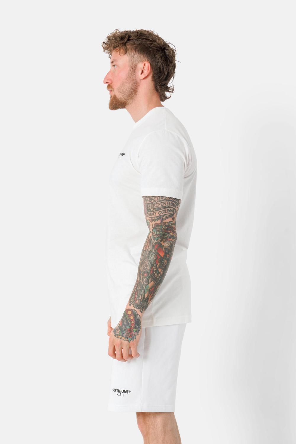 Sixth June T-shirt Soft Logo Brodé Blanc