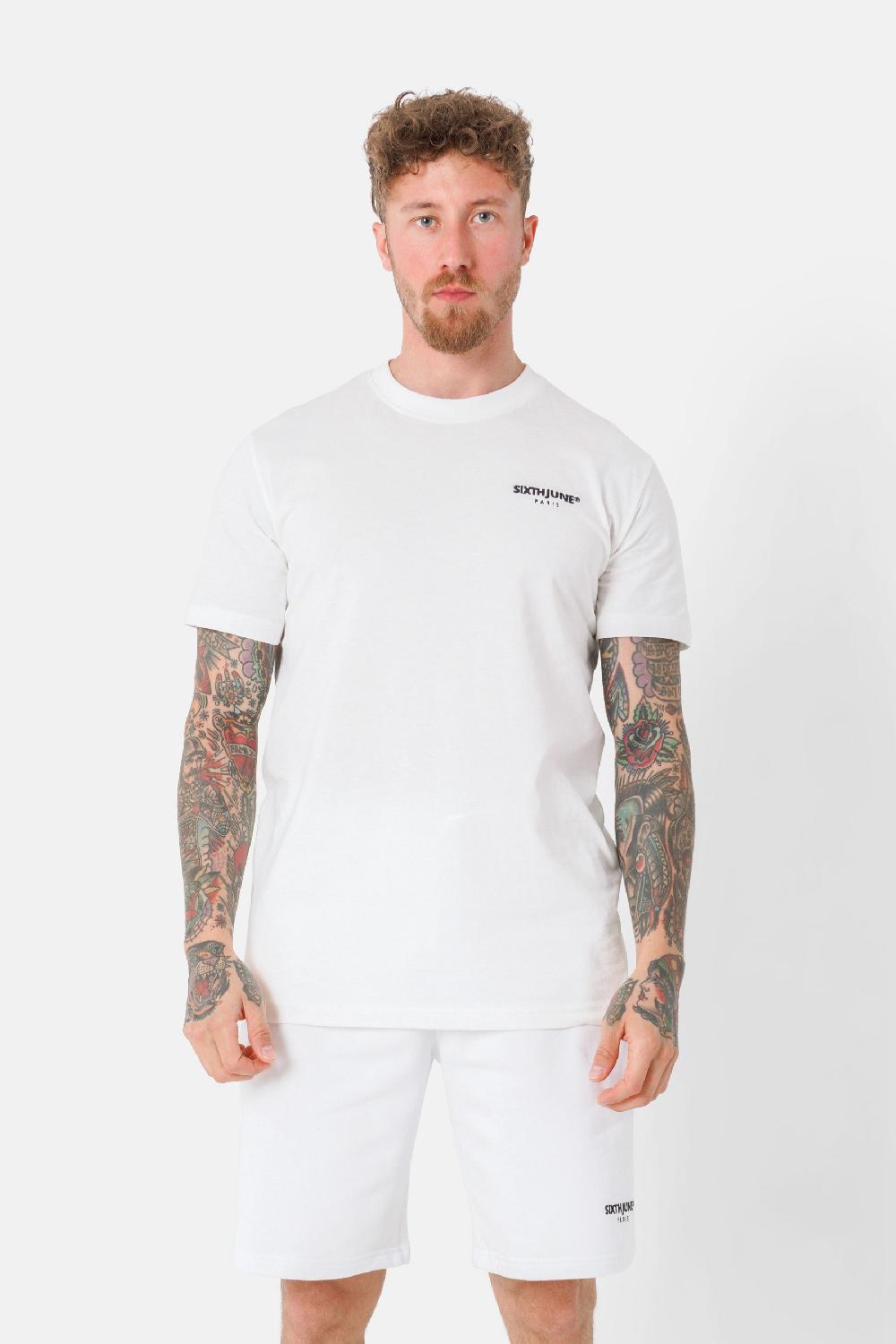 sixth june T-shirt soft logo brodé Blanc