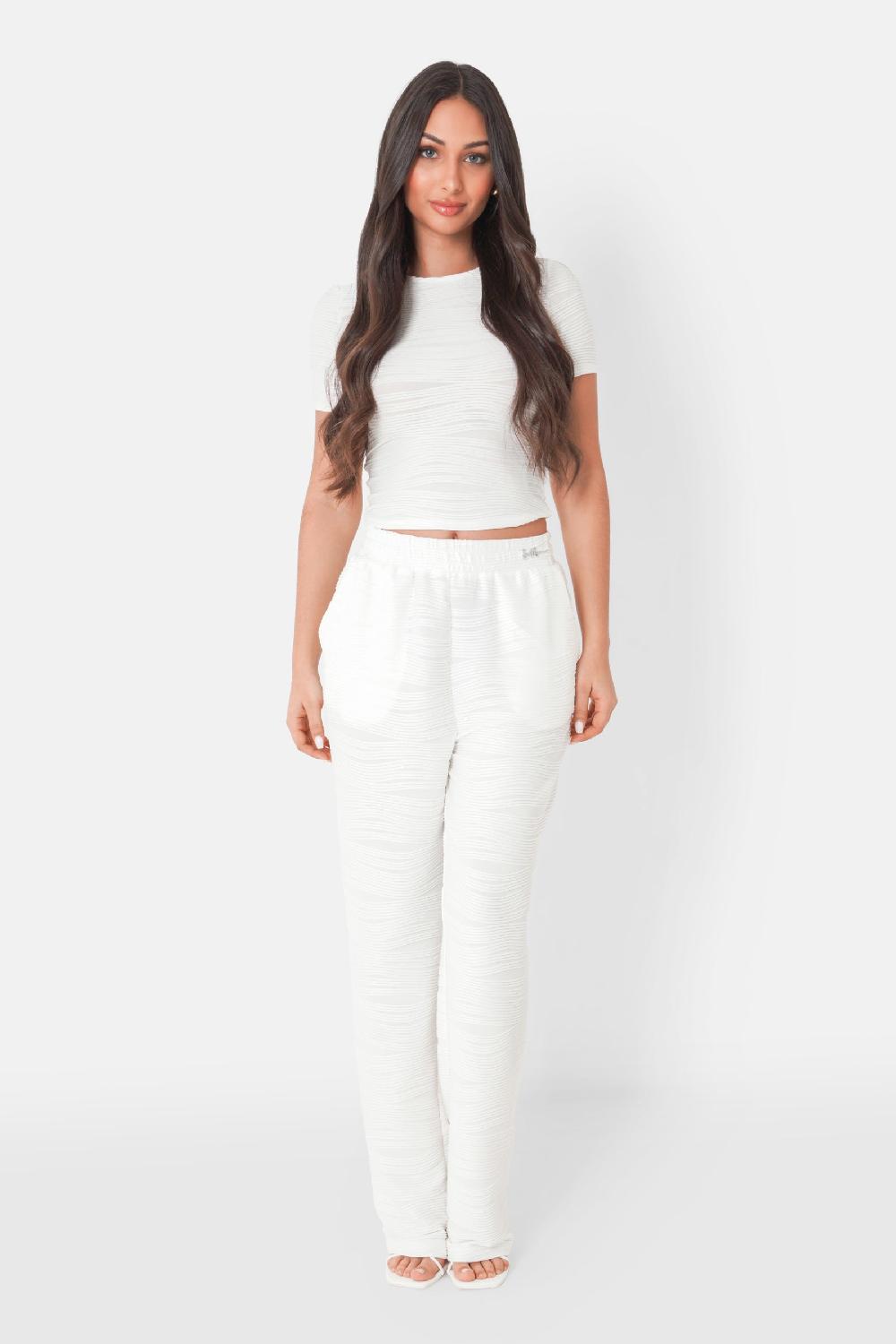 Sixth June T-shirt Texturé Wavy Bijou Blanc